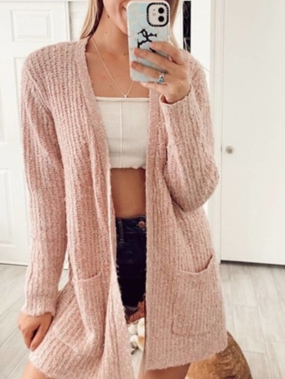 Open-Front Ribbed Cardigan - Picture 5 of 5